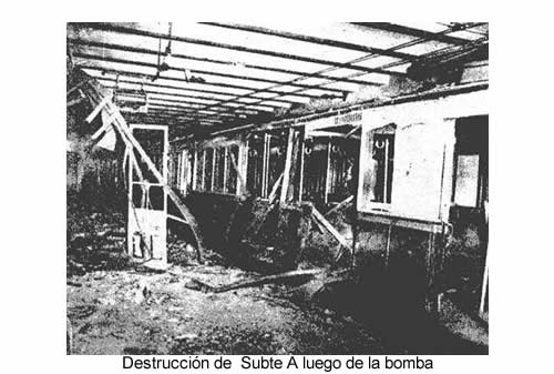 Daños en el subterráneo luego de atentado terrorista contra acto sindical. Plaza de Mayo, Buenos Aires, Argentina, 15 de Abril 1953.